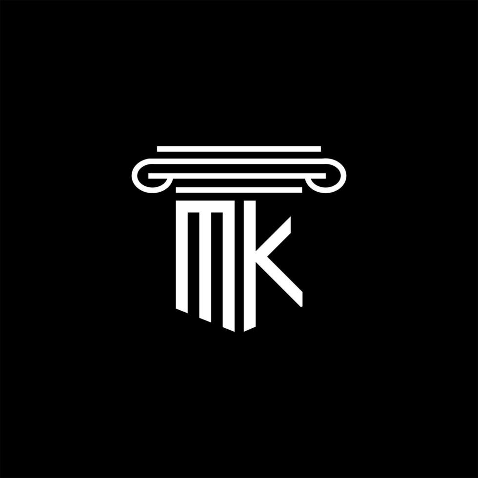 design criativo do logotipo da letra mk com gráfico vetorial vetor