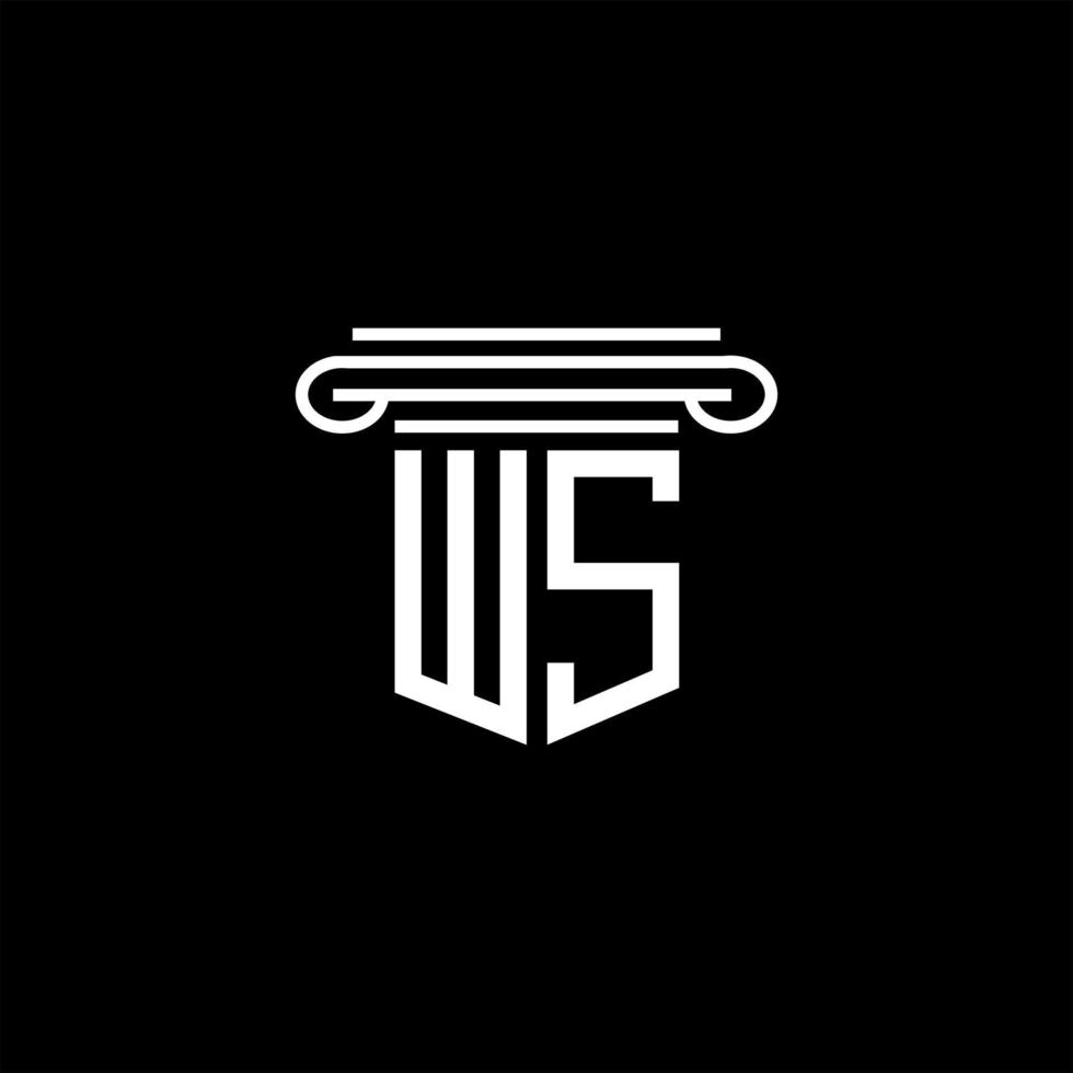 design criativo do logotipo da carta ws com gráfico vetorial vetor