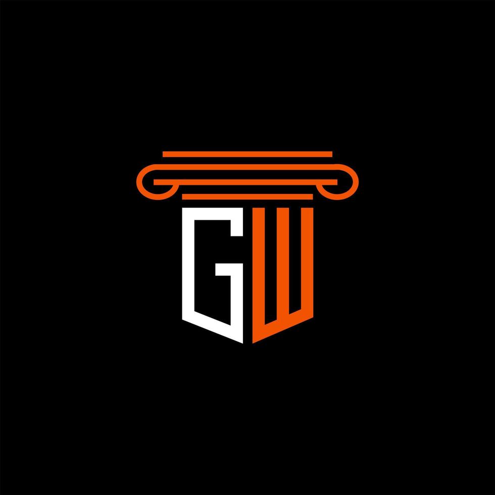 gw letter logo design criativo com gráfico vetorial vetor