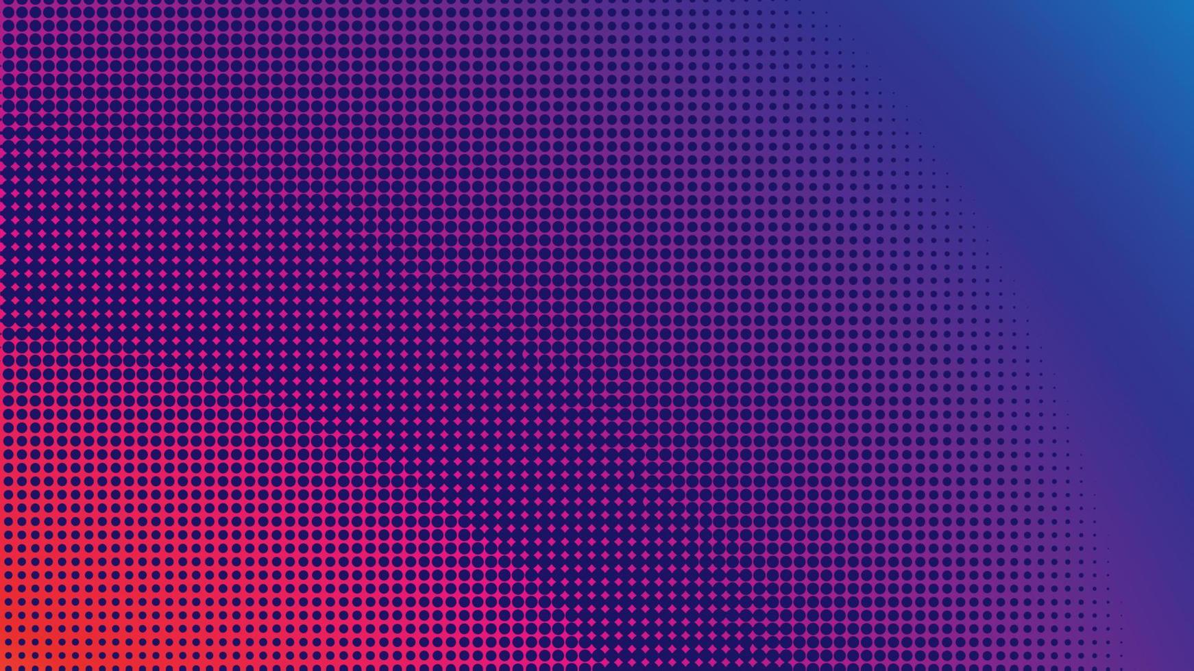 modelo de design de fundo de meio-tom colorido, arte pop, ilustração de padrão de pontos abstratos, papel de parede de gradação roxa violeta magenta azul laranja, elemento de textura moderna, cor gradiente radial vetor