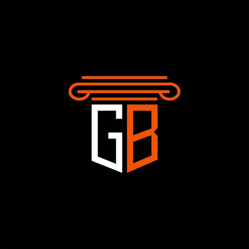 design criativo do logotipo da carta gb com gráfico vetorial vetor