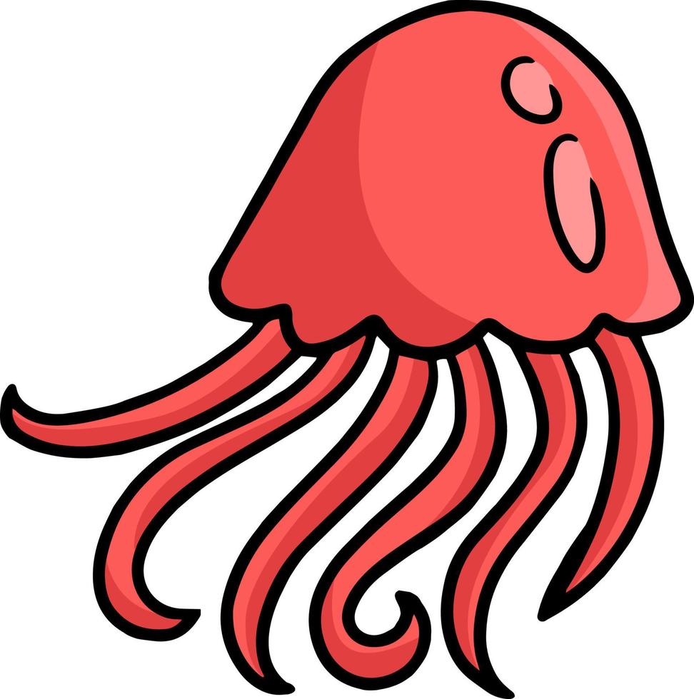 ilustração de clipart colorida de desenhos animados de medusas vetor