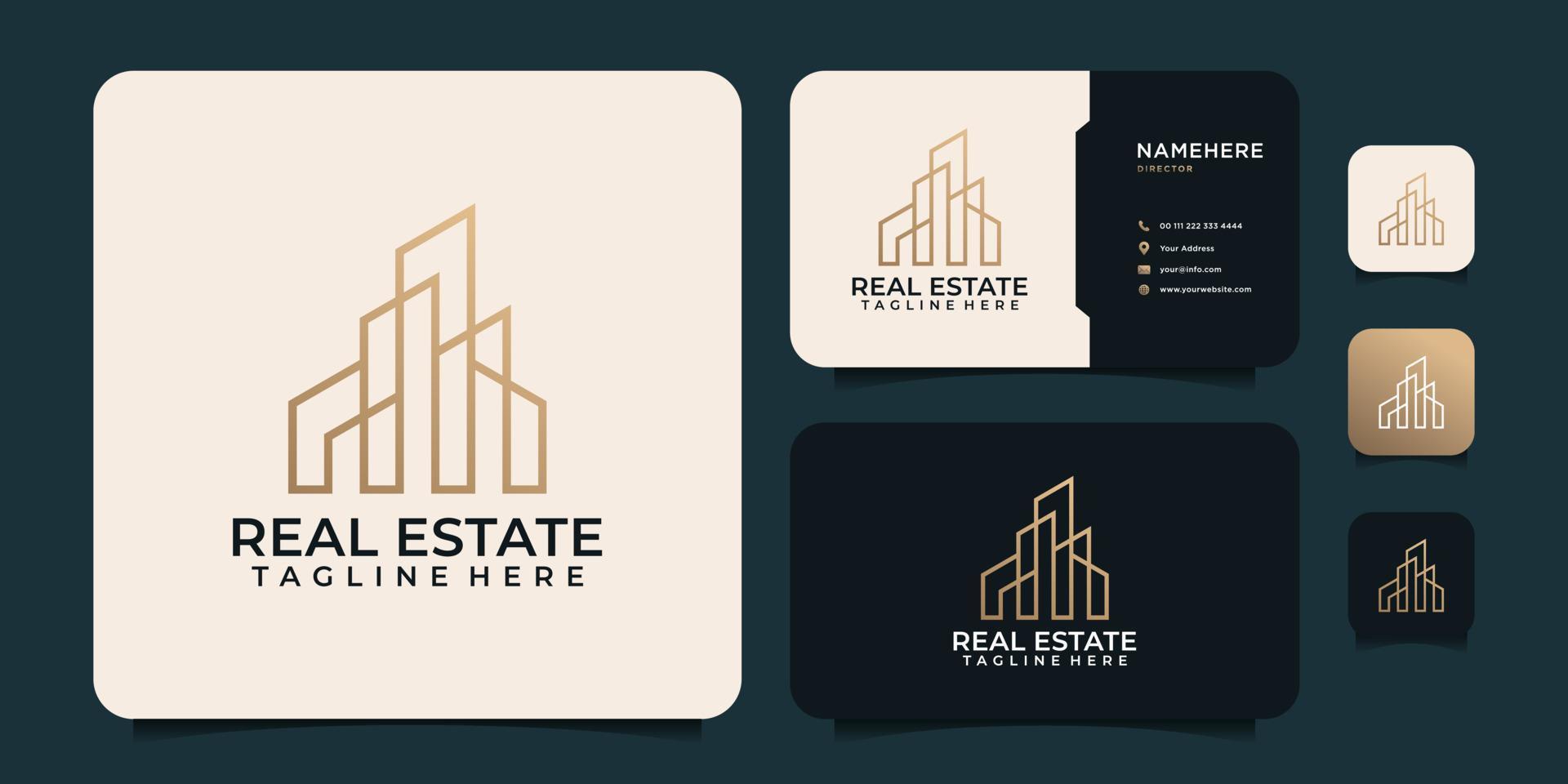 conceito de design de vetor de logotipo imobiliário