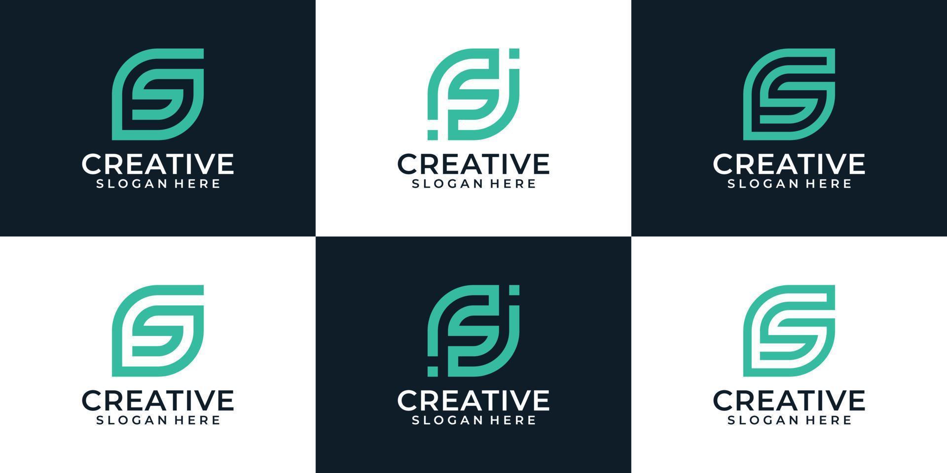 conjunto de inspiração de elementos de design de logotipo de letra elegante criativa vetor