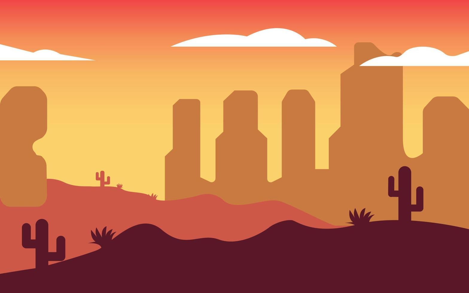 design de vetor de ilustração de paisagem do deserto