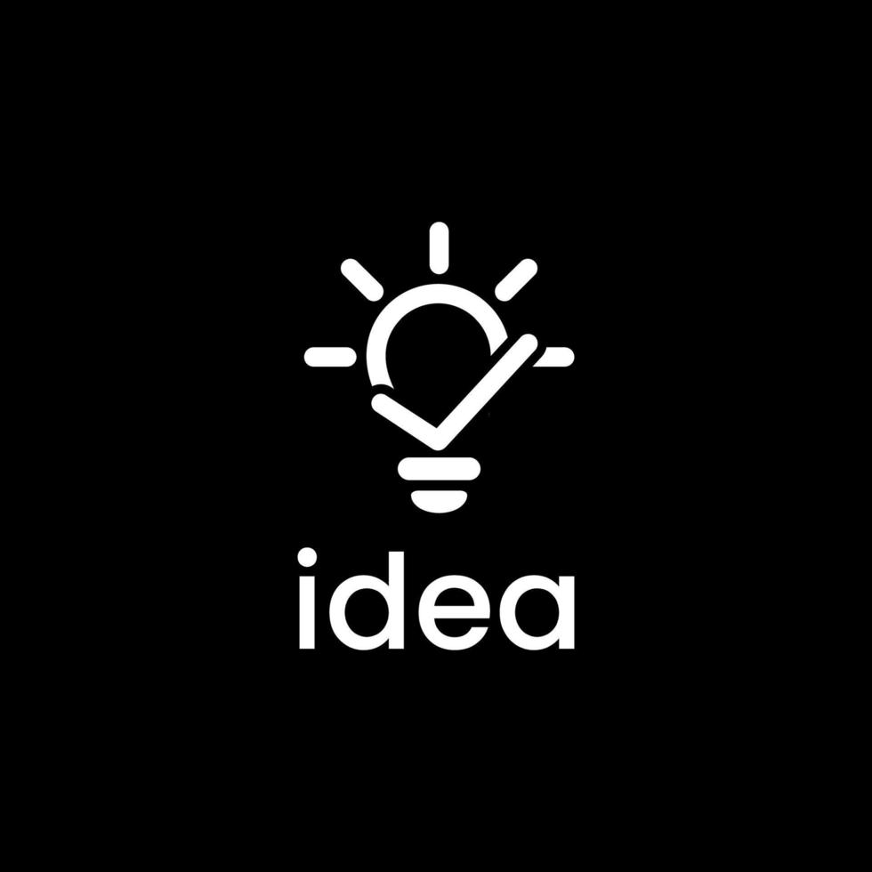 vetor de logotipo de lâmpada de verificação de lâmpada criativa