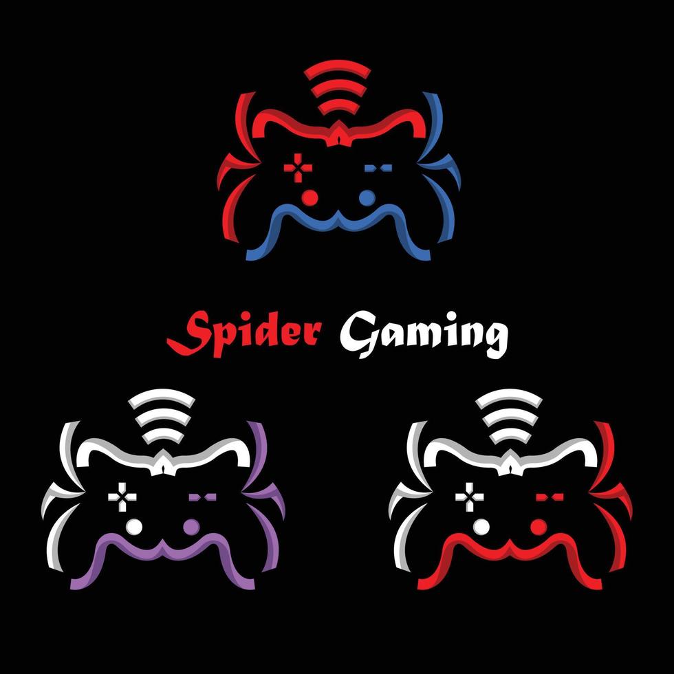 logotipo do jogo de bastão de aranha em fundo preto vetor