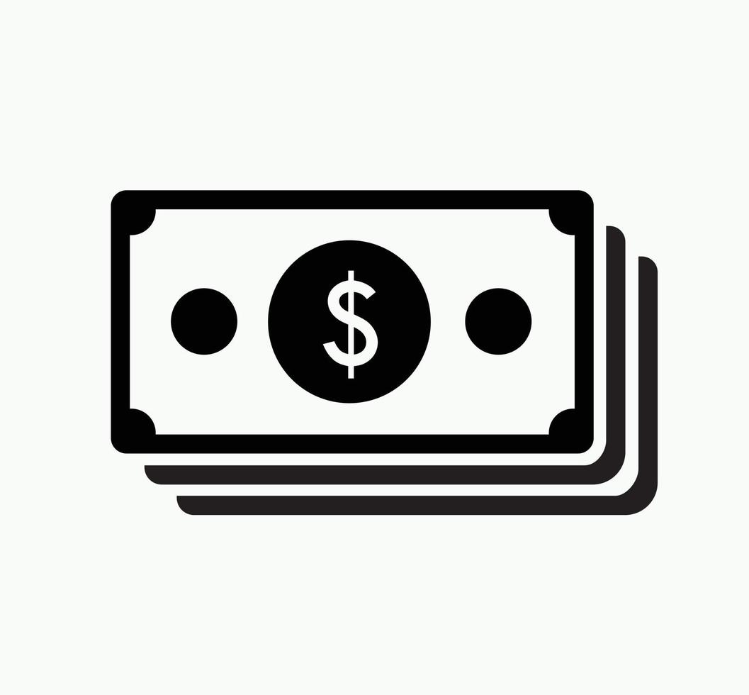 pilha nota de dólar ícone ilustração linha arte dinheiro dinheiro pagamento negócios moeda finanças ativo bancário vetor