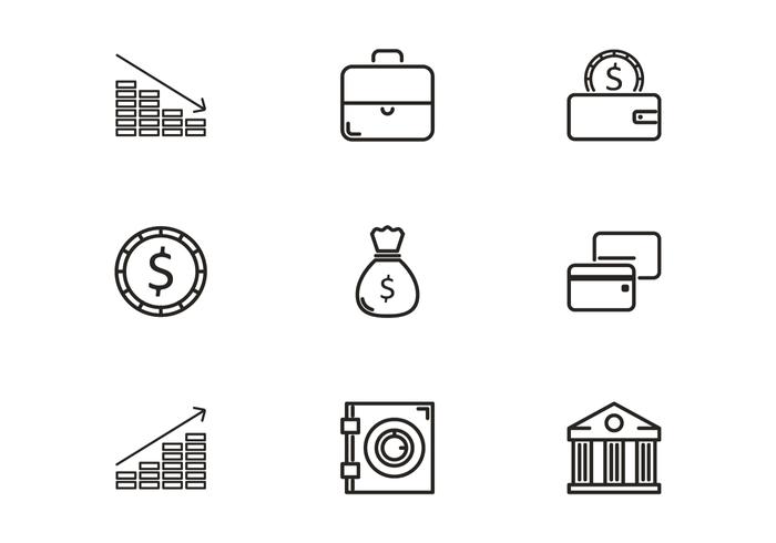 Vetores de ícones do banco