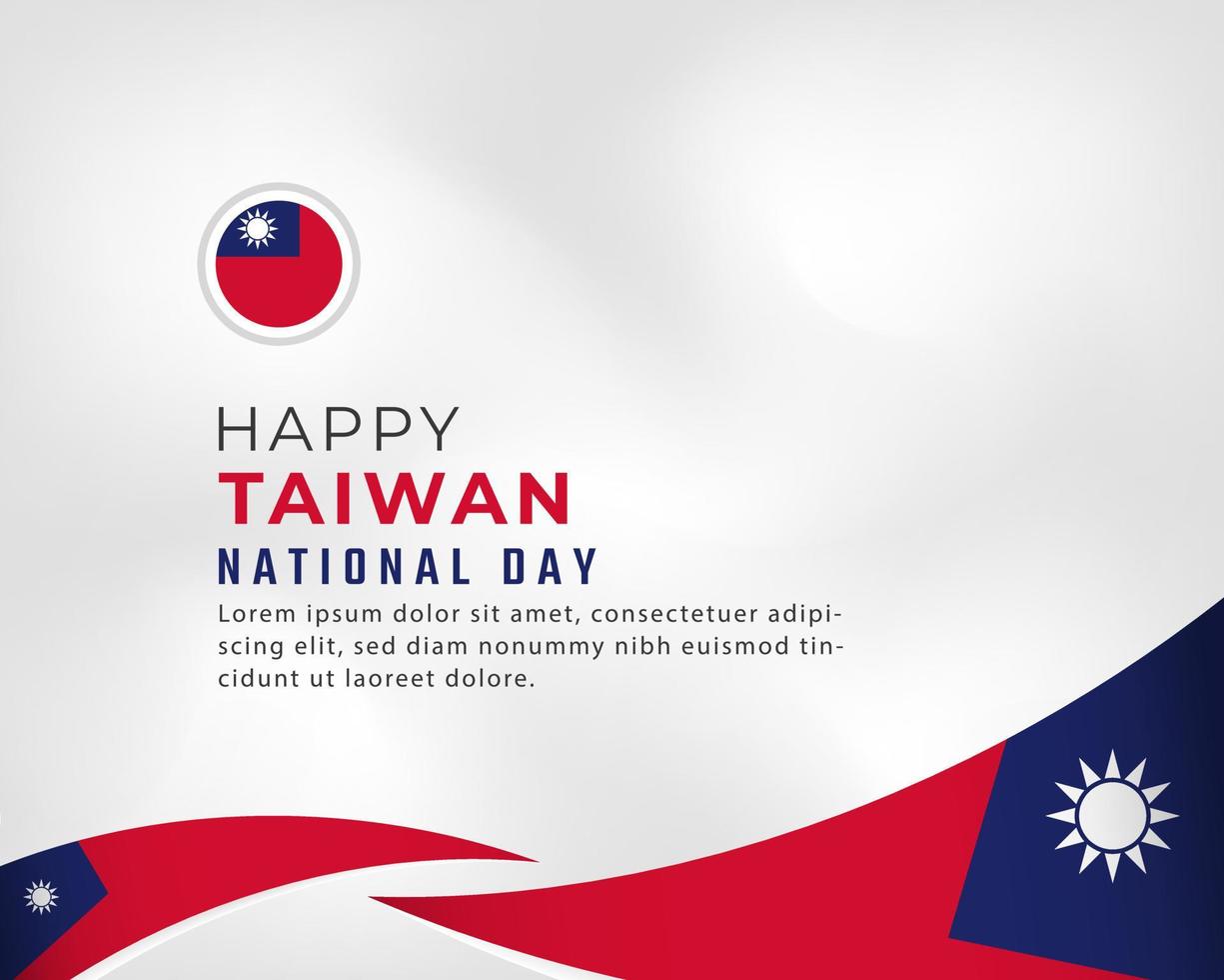 feliz dia nacional de taiwan 10 de outubro ilustração vetorial de celebração. modelo para cartaz, banner, publicidade, cartão de felicitações ou elemento de design de impressão vetor