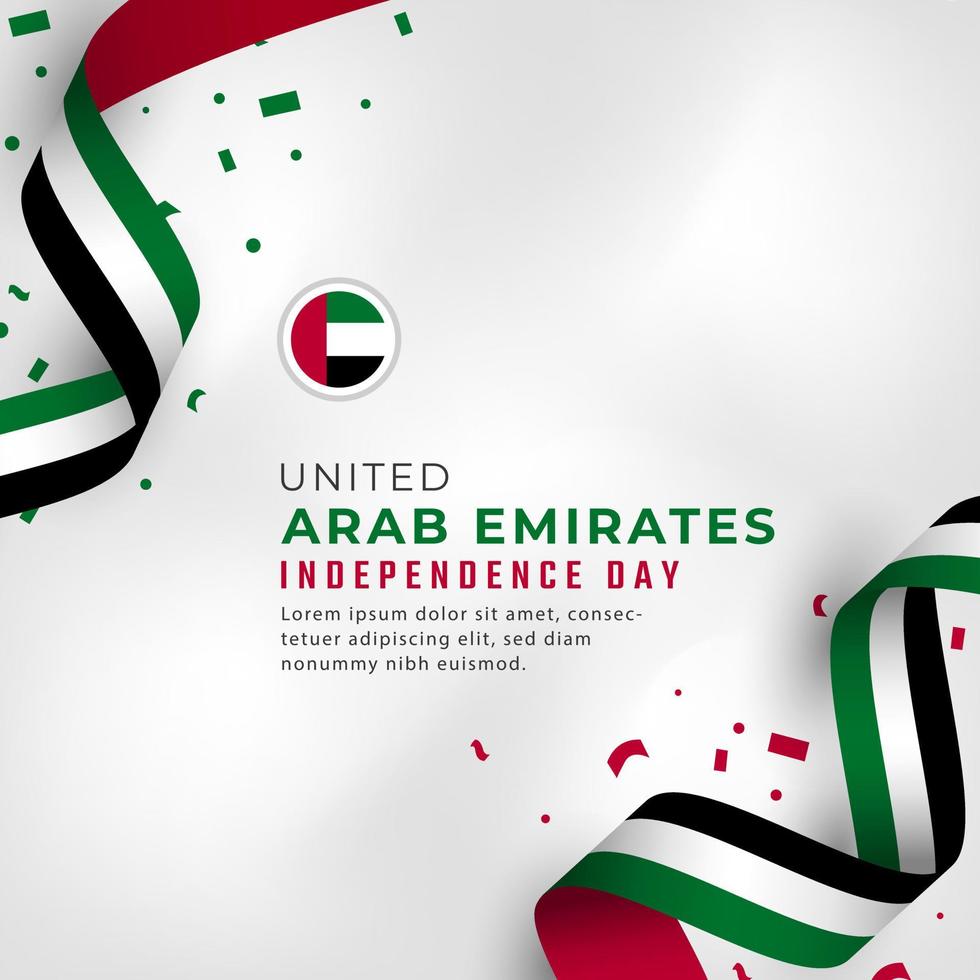 feliz dia da independência dos Emirados Árabes Unidos 2 de dezembro ilustração vetorial de celebração. modelo para cartaz, banner, publicidade, cartão de felicitações ou elemento de design de impressão vetor