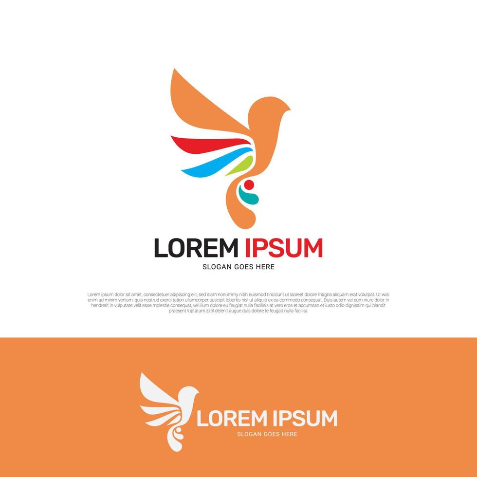 design de ícone de logotipo de pássaro vetor