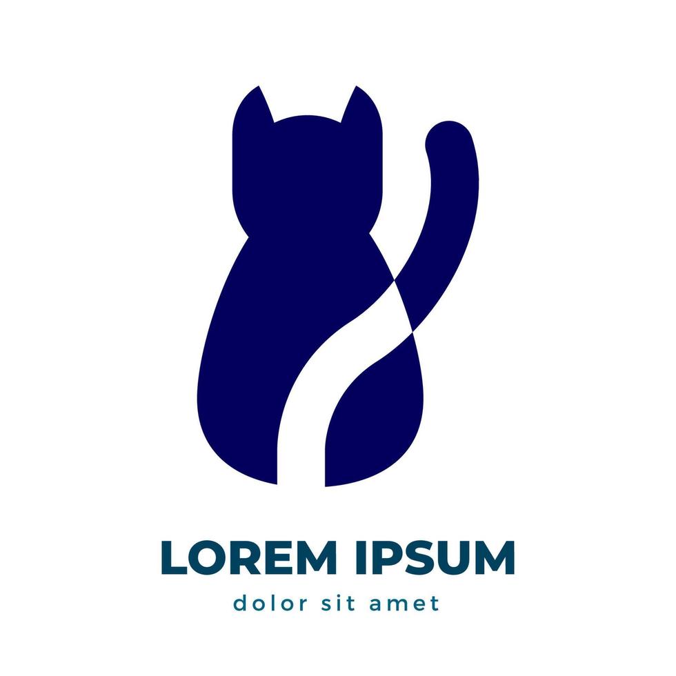 símbolo do ícone do logotipo do gato vetor