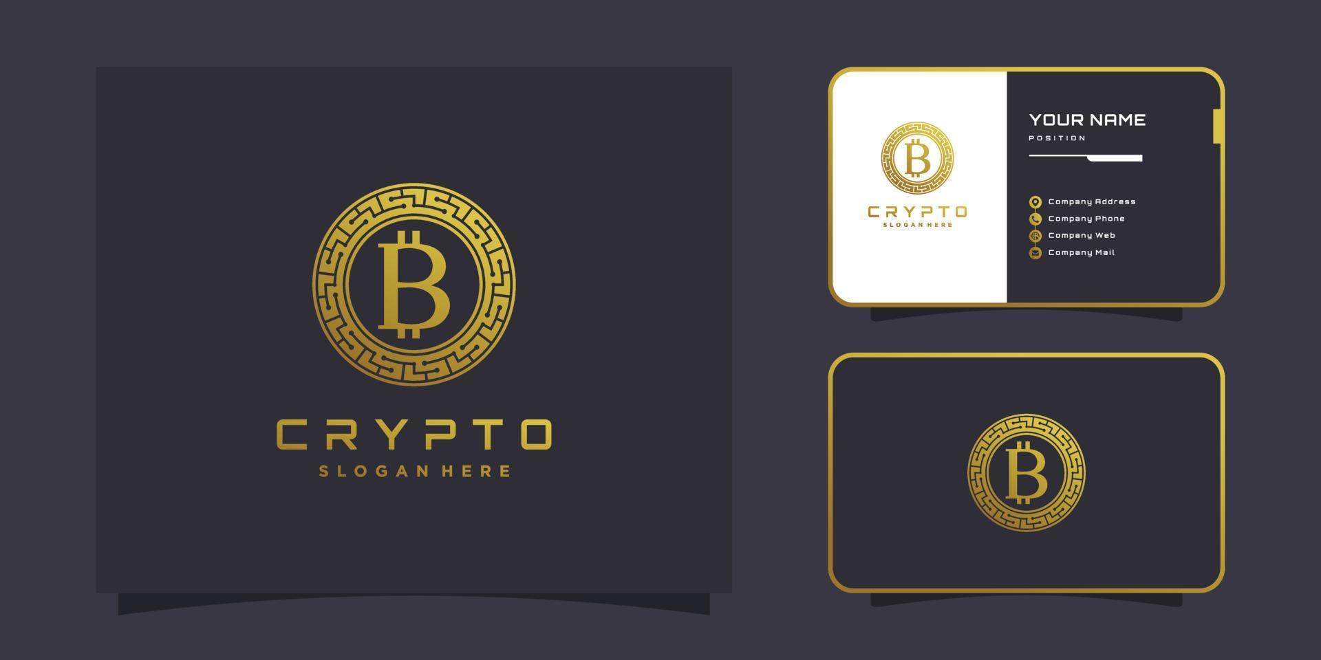 logotipo de criptografia com vetor premium de conceito criativo moderno