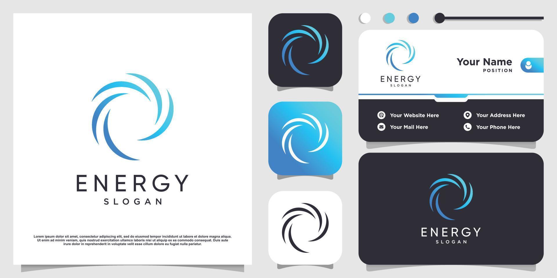 design de logotipo de energia com vetor premium de estilo abstrato moderno