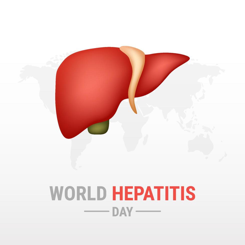 dia mundial da hepatite em fundo branco vetor