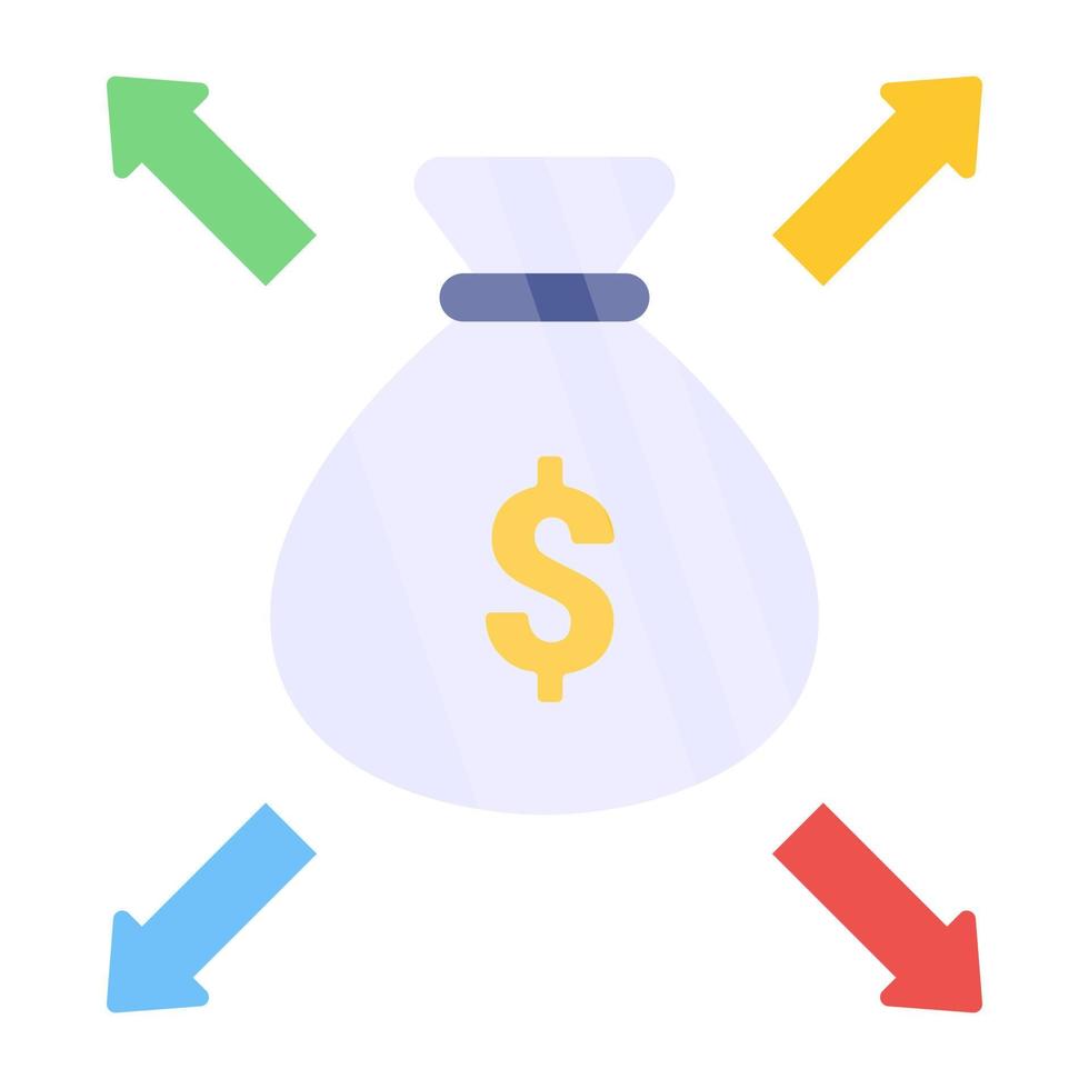 ícone de design editável de fluxo de dinheiro vetor