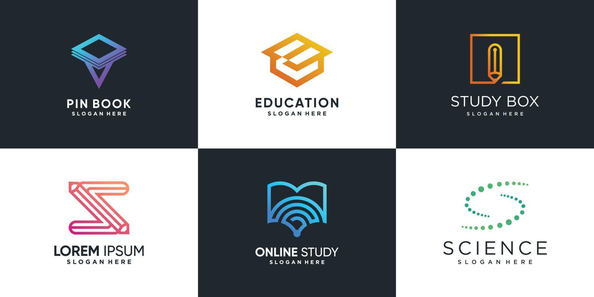 logotipo para estudo com o conceito de elemento criativo premium vector parte 1