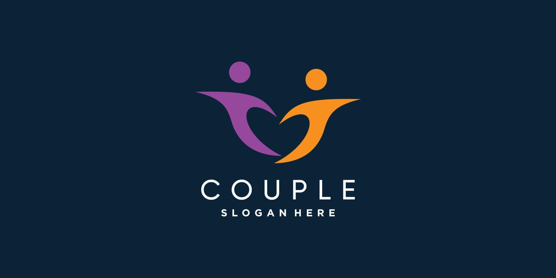 logotipo de casal com conceito único moderno vetor premium parte 2