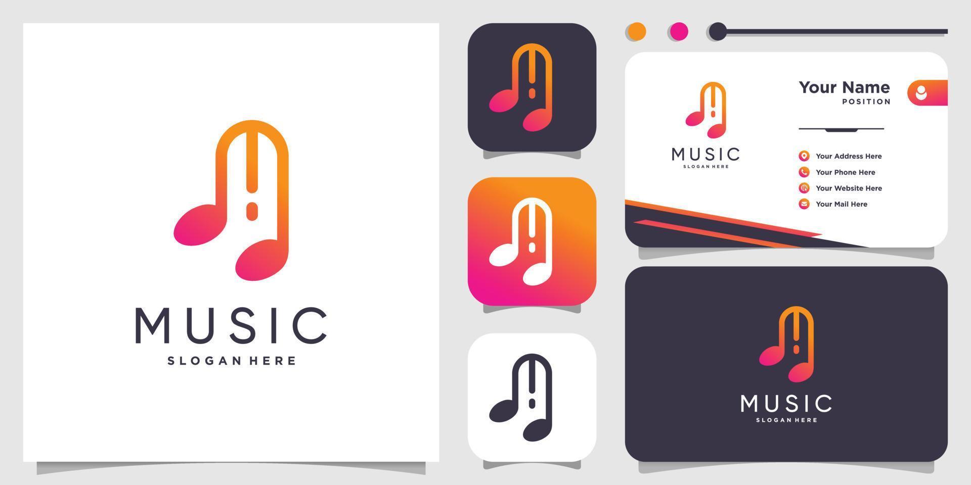 design de logotipo de música com vetor premium de estilo simples e minimalista