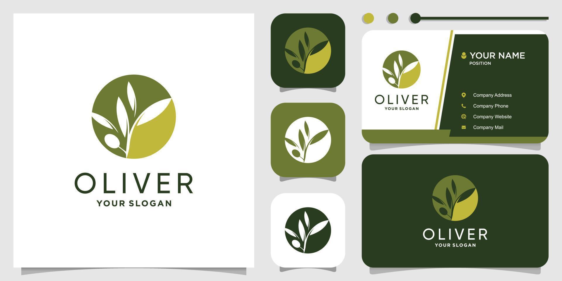 conceito de logotipo oliver com vetor premium de estilo abstrato criativo