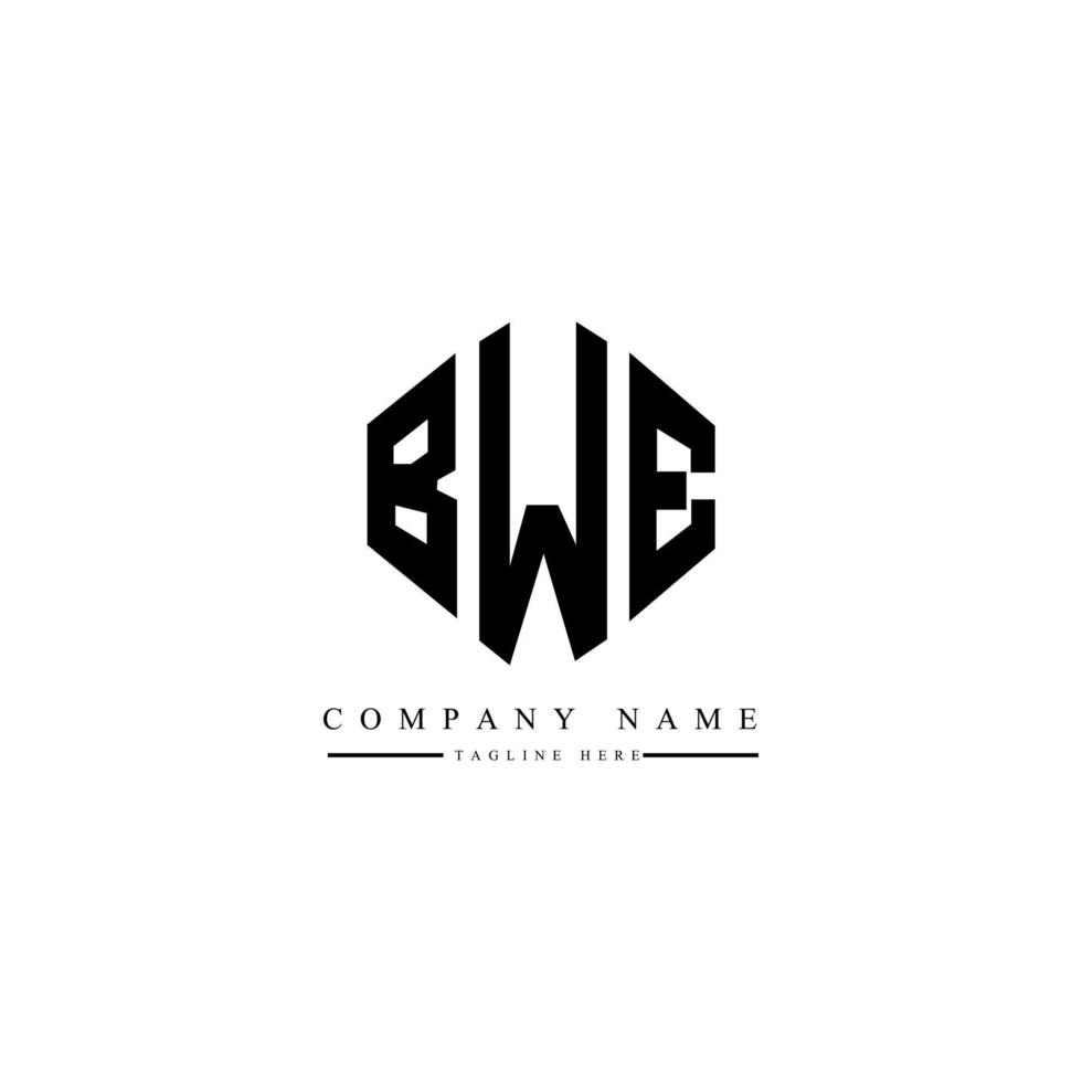 design de logotipo de letra bwe com forma de polígono. bwe polígono e design de logotipo em forma de cubo. bwe modelo de logotipo de vetor hexágono cores brancas e pretas. bwe monograma, logotipo de negócios e imóveis.