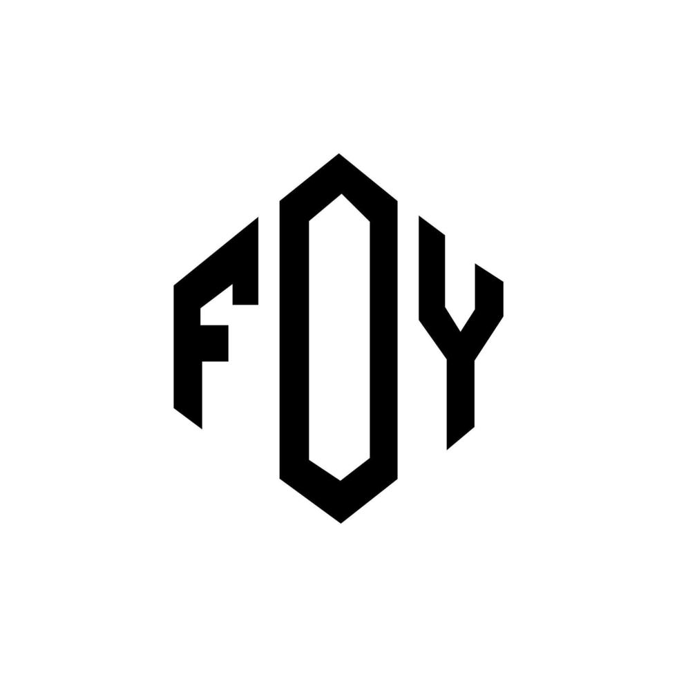 design de logotipo de letra foy com forma de polígono. Foy polígono e design de logotipo em forma de cubo. foy hexágono modelo de logotipo de vetor cores brancas e pretas. foy monograma, logotipo de negócios e imóveis.