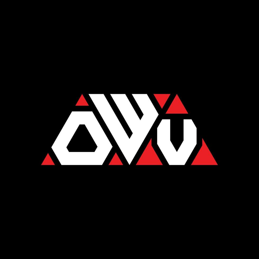 design de logotipo de letra triângulo owv com forma de triângulo. monograma de design de logotipo de triângulo owv. modelo de logotipo de vetor de triângulo owv com cor vermelha. logotipo triangular owv logotipo simples, elegante e luxuoso. owv