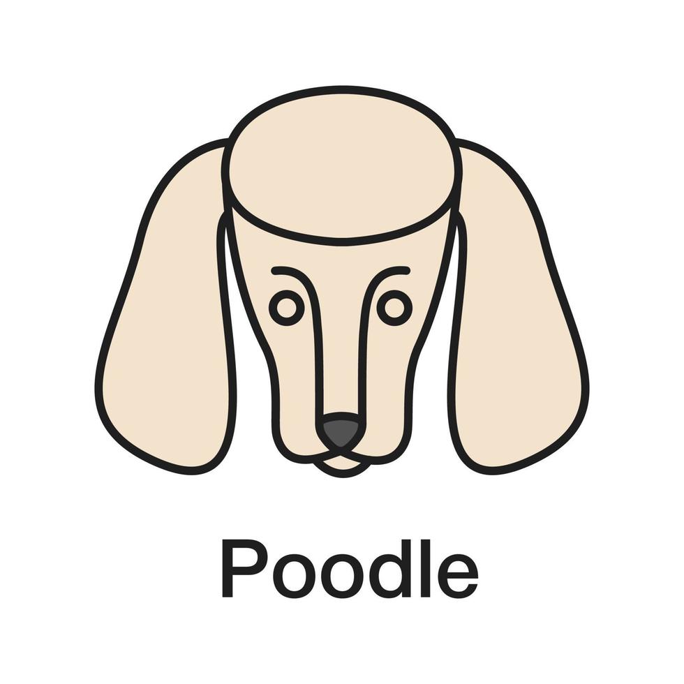 ícone de cor de poodle. ilustração vetorial isolada vetor