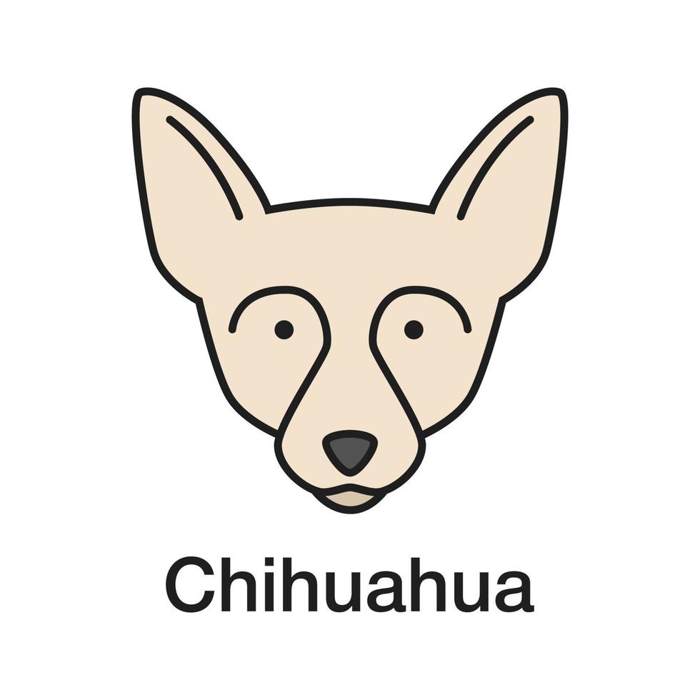 ícone de cor chihuahua. chi. raça de cachorro de brinquedo. ilustração vetorial isolada vetor