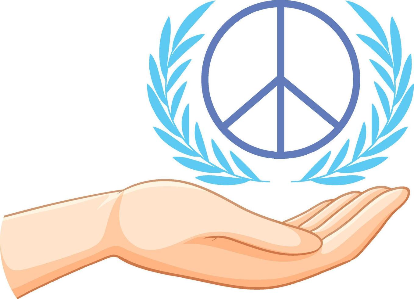 símbolo da paz com mão humana vetor