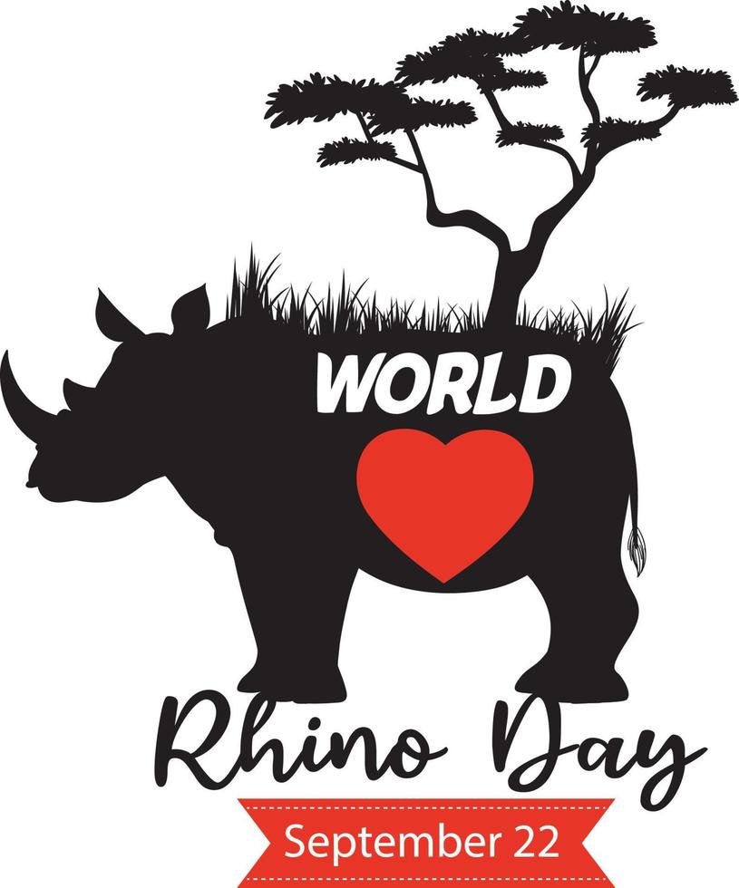 dia mundial do rinoceronte 22 de setembro vetor