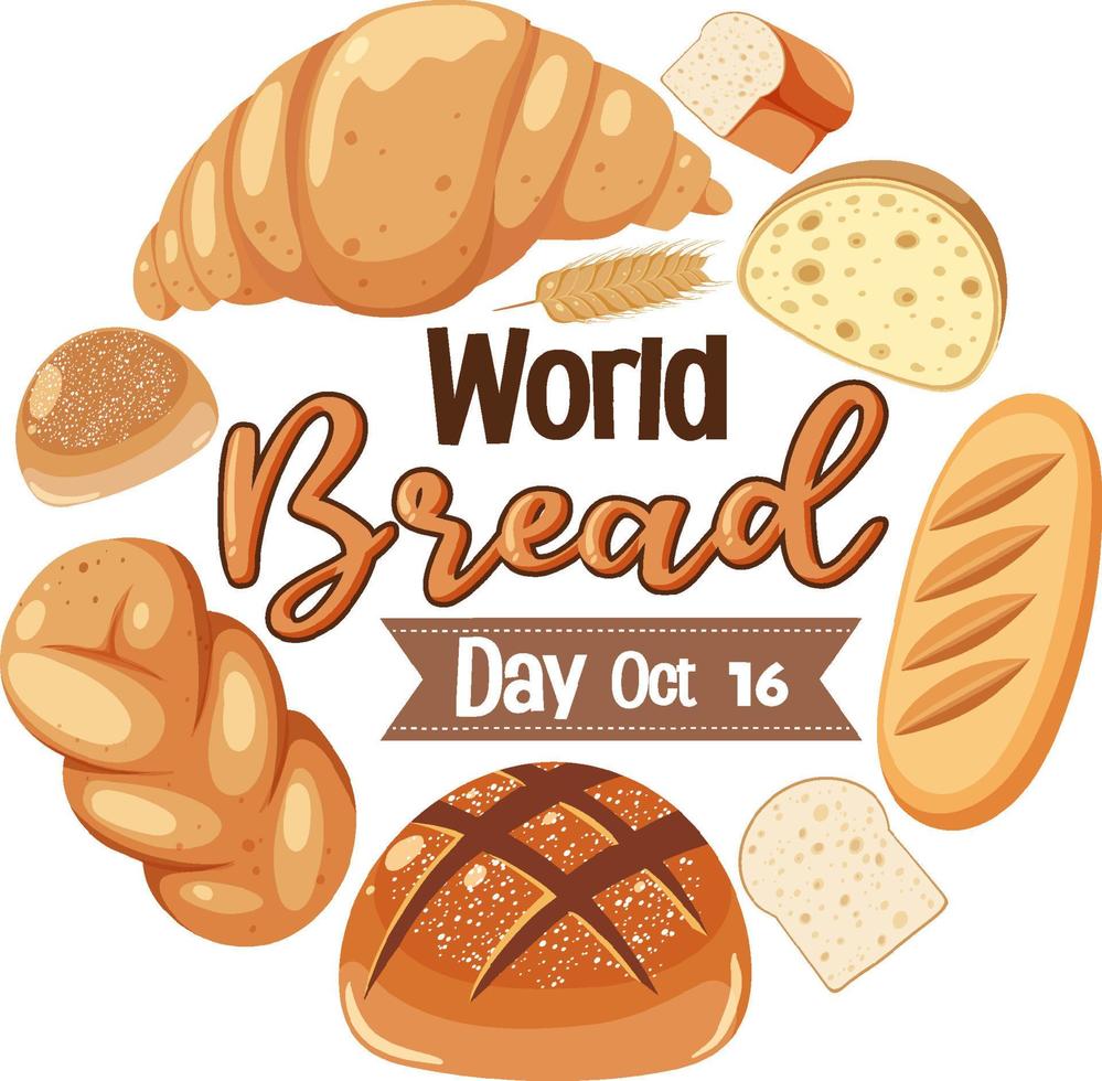 design de cartaz do dia mundial do pão vetor