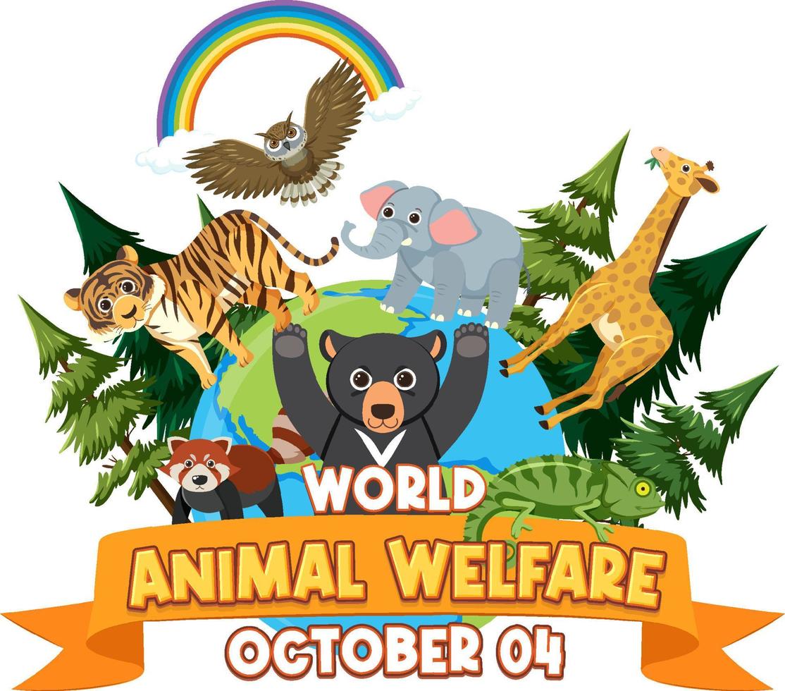 cartaz do dia mundial do bem-estar animal vetor