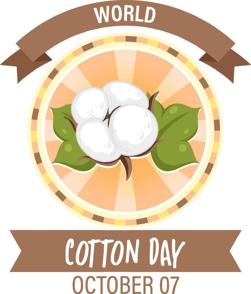 design de banner do dia mundial do algodão 7 de outubro vetor