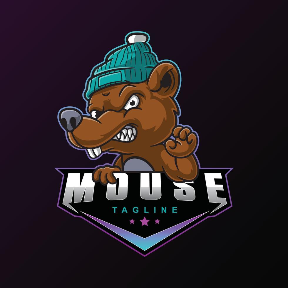 logotipo de mouse profissional moderno para equipes esportivas vetor