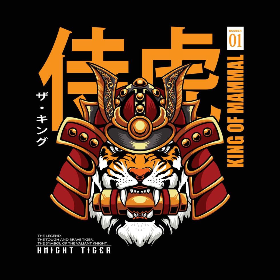 logotipo de personagem de cavaleiro de tigre vetorial, vetor