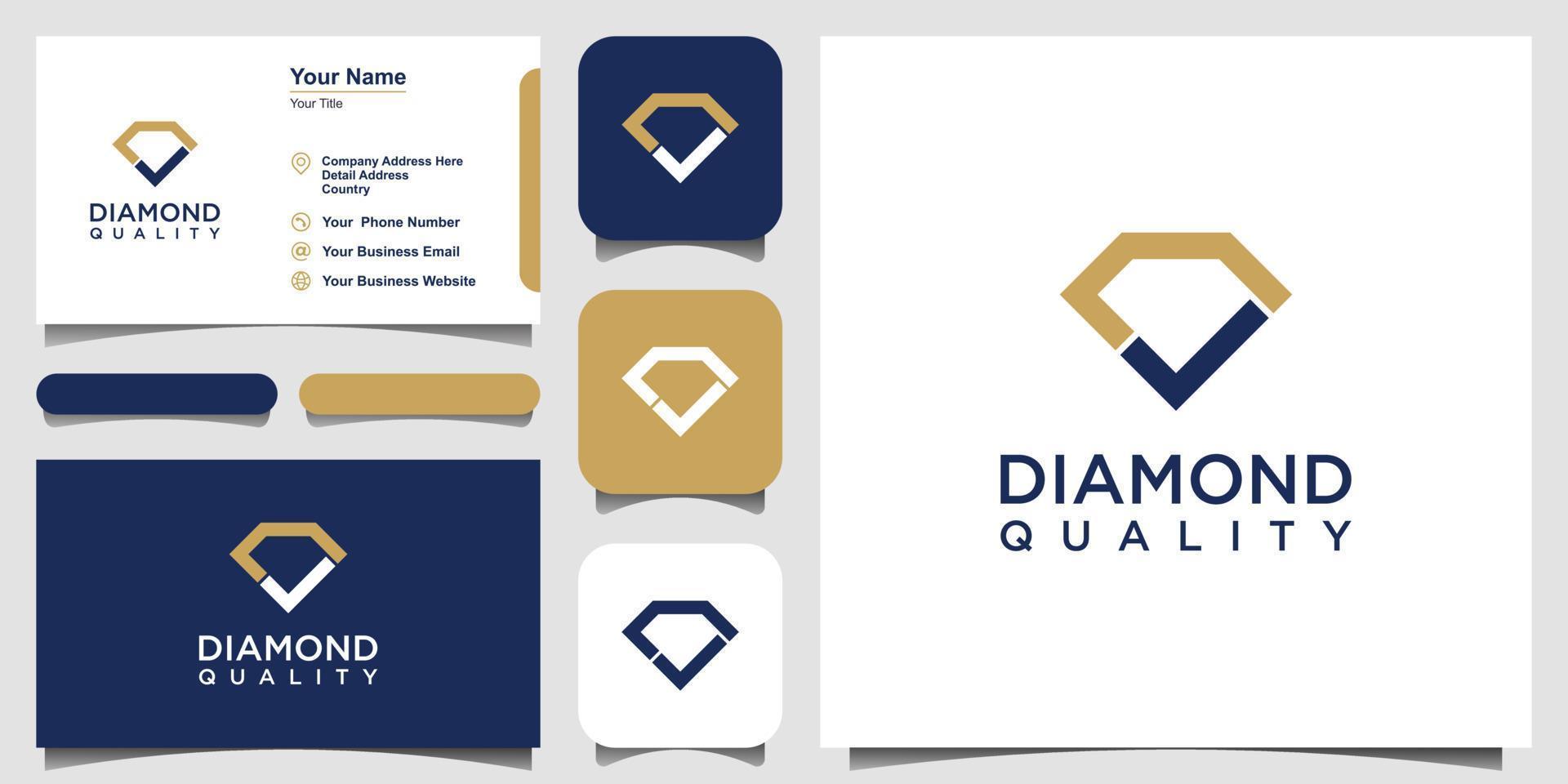 modelo de vetor de logotipo de marca de seleção combinada de diamante. e design de cartão de visita