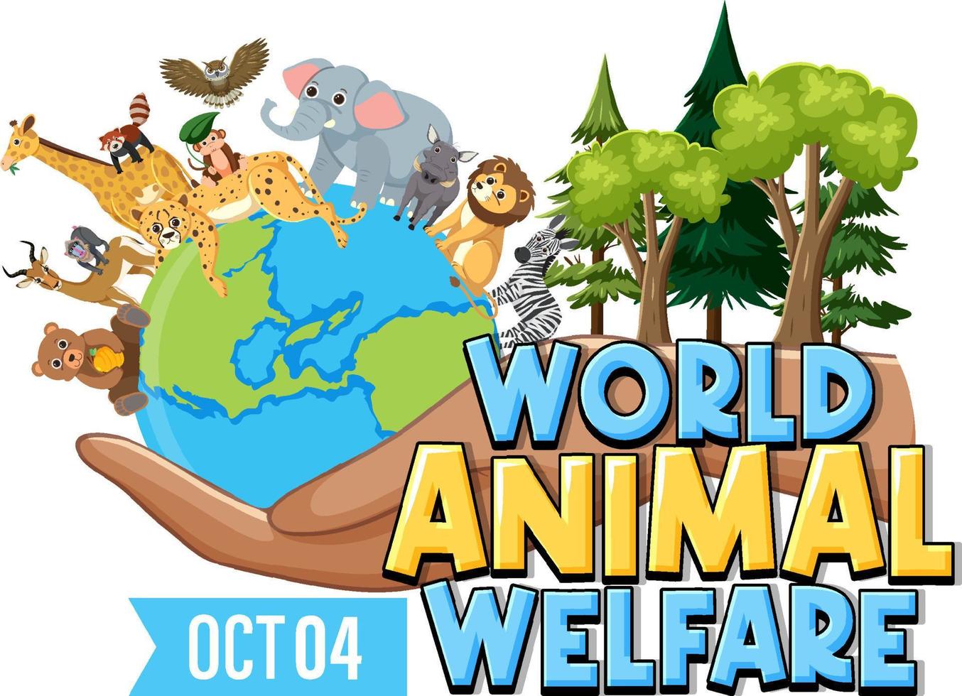 cartaz do dia mundial do bem-estar animal vetor