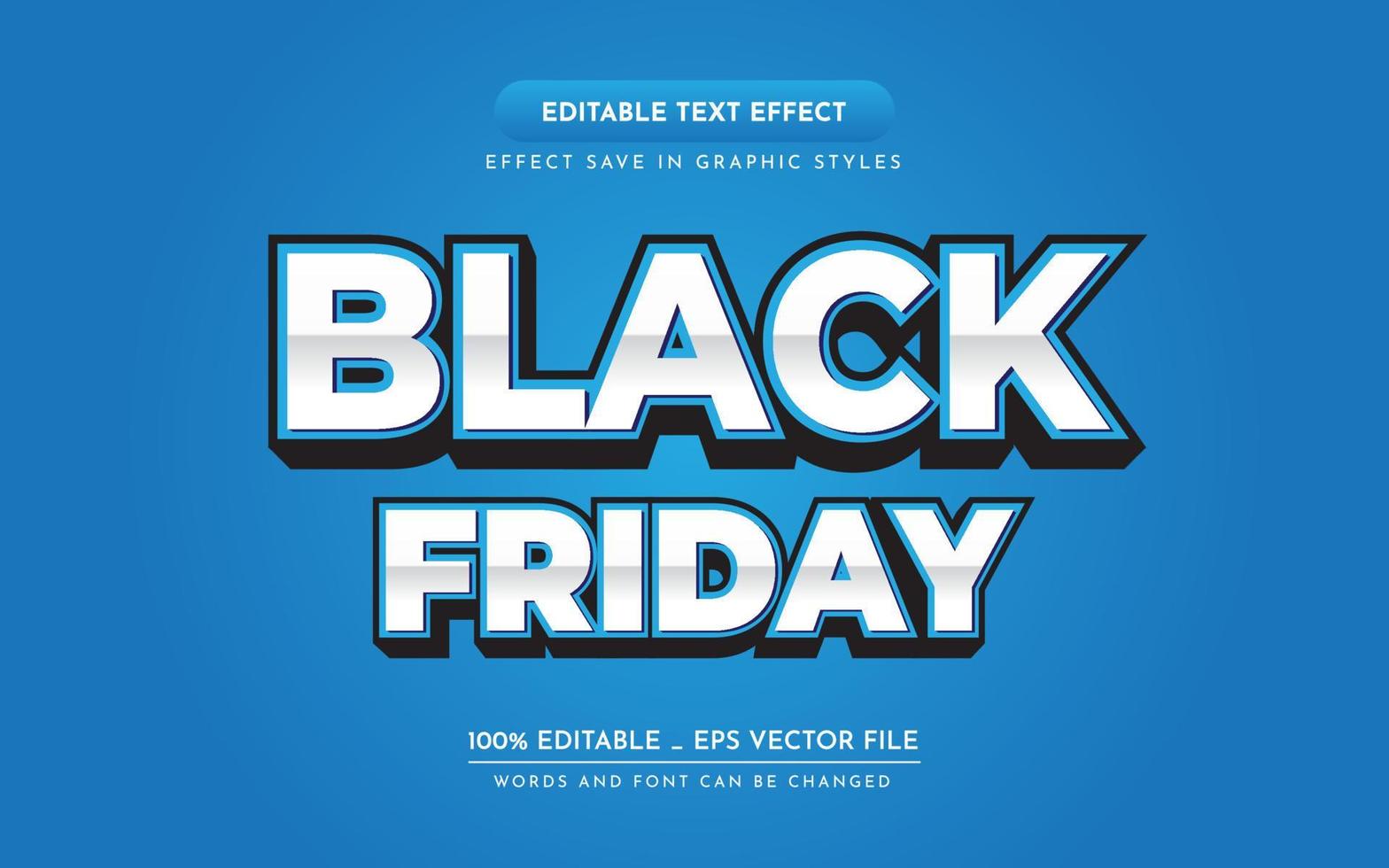 efeito de texto editável 3d black friday vetor