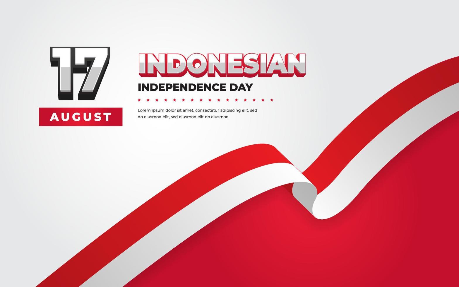 17 de agosto banner de cartão de saudação do dia da independência da indonésia vetor