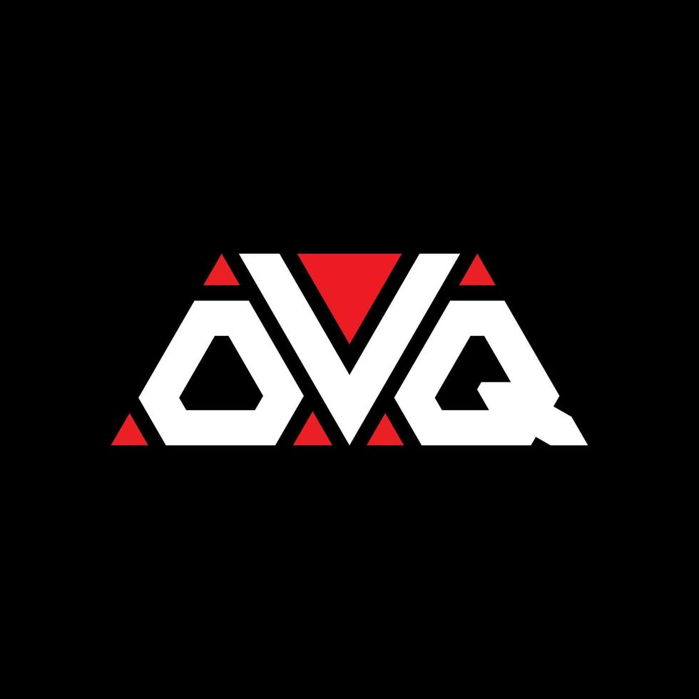 design de logotipo de letra triângulo ovq com forma de triângulo. monograma de design de logotipo de triângulo ovq. modelo de logotipo de vetor de triângulo ovq com cor vermelha. logotipo triangular ovq logotipo simples, elegante e luxuoso. ovq