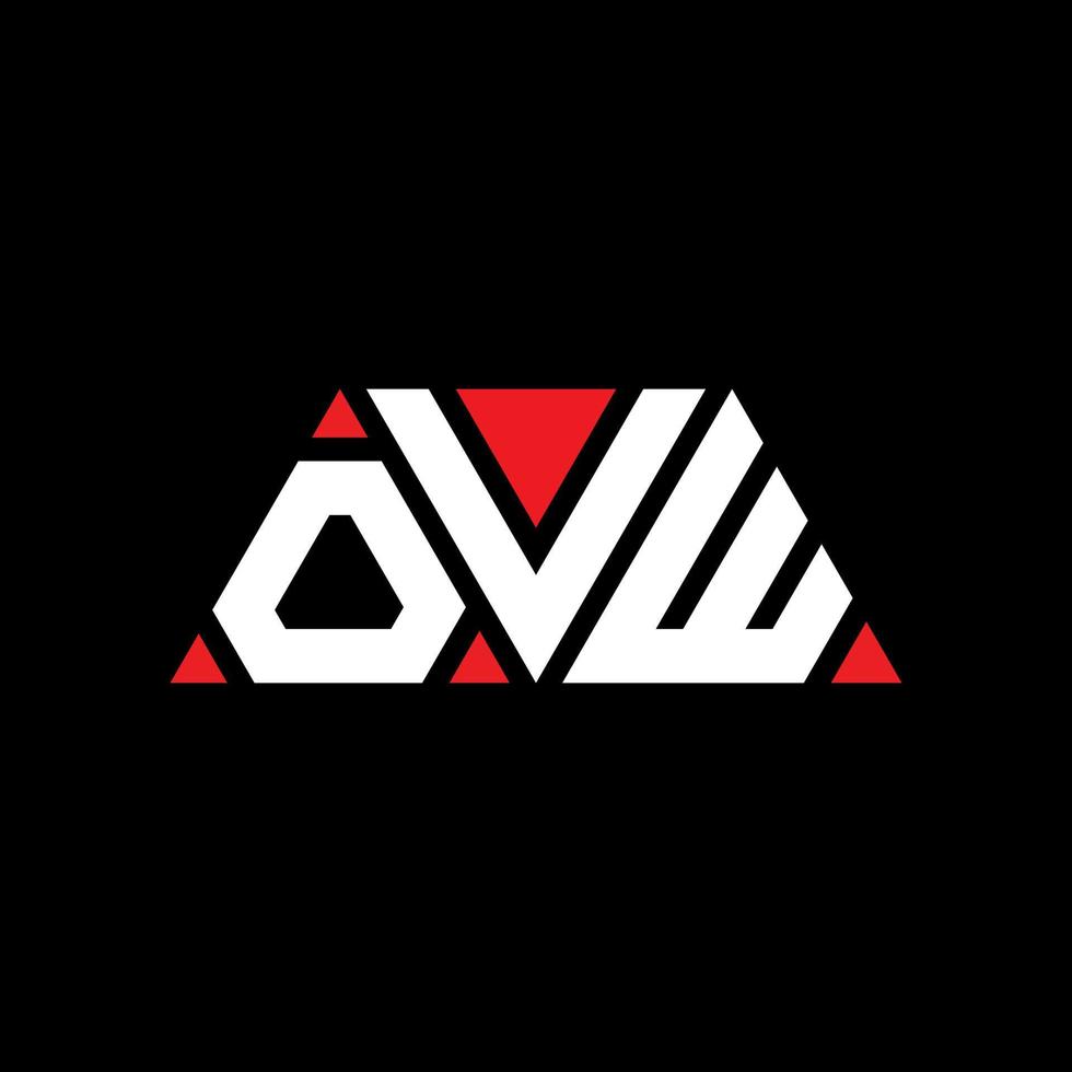 design de logotipo de letra triângulo ovw com forma de triângulo. monograma de design de logotipo de triângulo ovw. modelo de logotipo de vetor de triângulo ovw com cor vermelha. logotipo triangular ovw logotipo simples, elegante e luxuoso. ovw