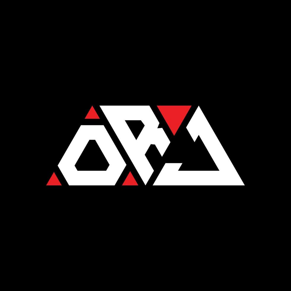 design de logotipo de letra triângulo orj com forma de triângulo. monograma de design de logotipo de triângulo orj. modelo de logotipo de vetor de triângulo orj com cor vermelha. orj logotipo triangular logotipo simples, elegante e luxuoso. orj