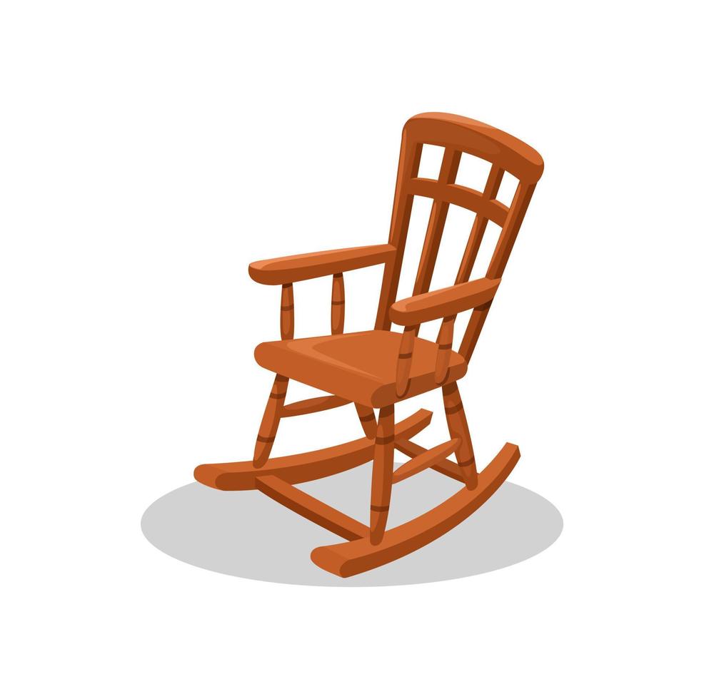 vetor de ilustração de símbolo de móveis de cadeira de balanço de madeira