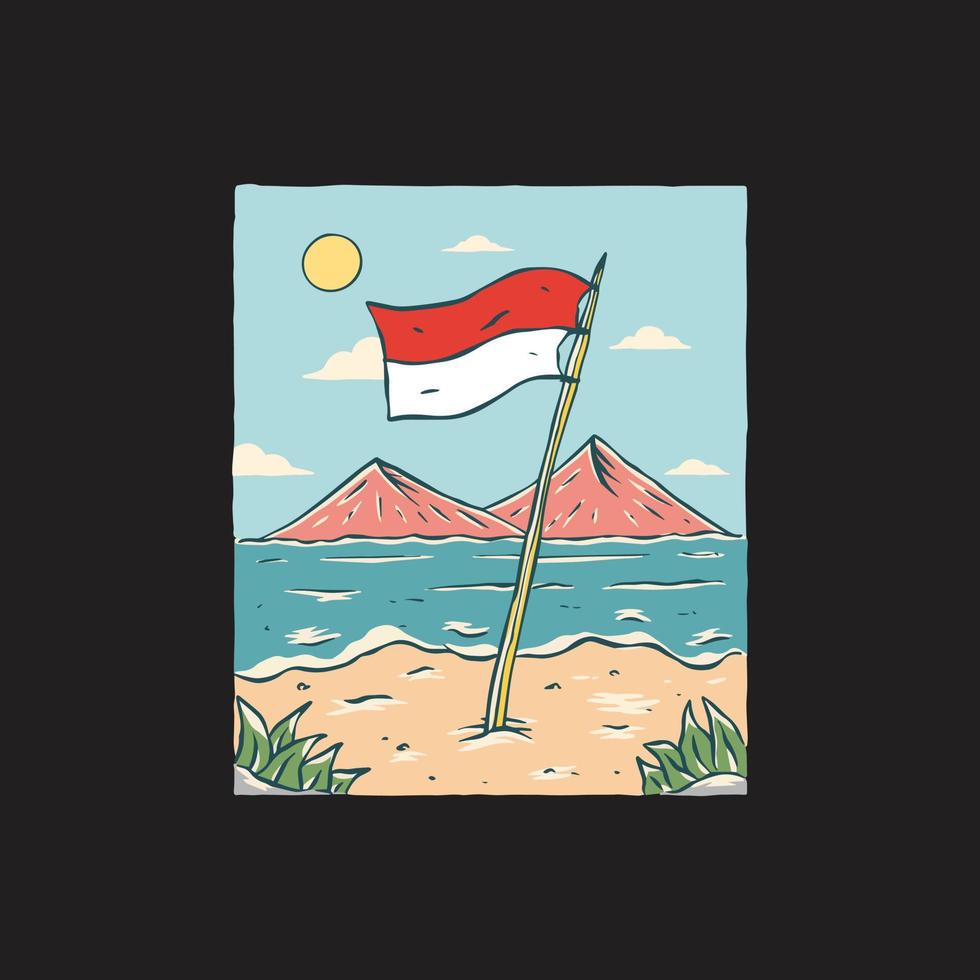 ilustração da bandeira indonésia vetor