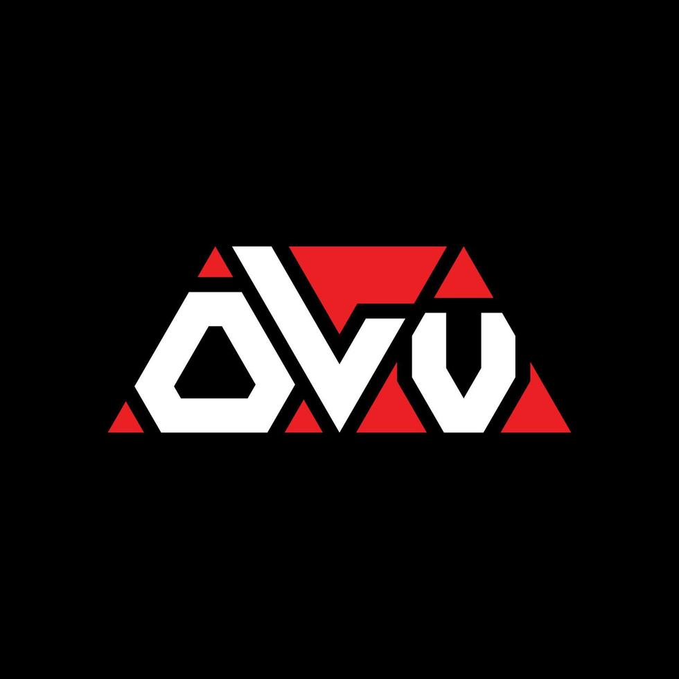 design de logotipo de letra triângulo olv com forma de triângulo. monograma de design de logotipo de triângulo olv. modelo de logotipo de vetor de triângulo olv com cor vermelha. logotipo triangular olv logotipo simples, elegante e luxuoso. ov