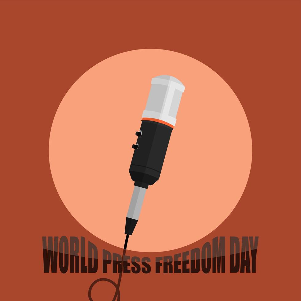 cartaz do dia mundial da liberdade de imprensa com microfone vetor