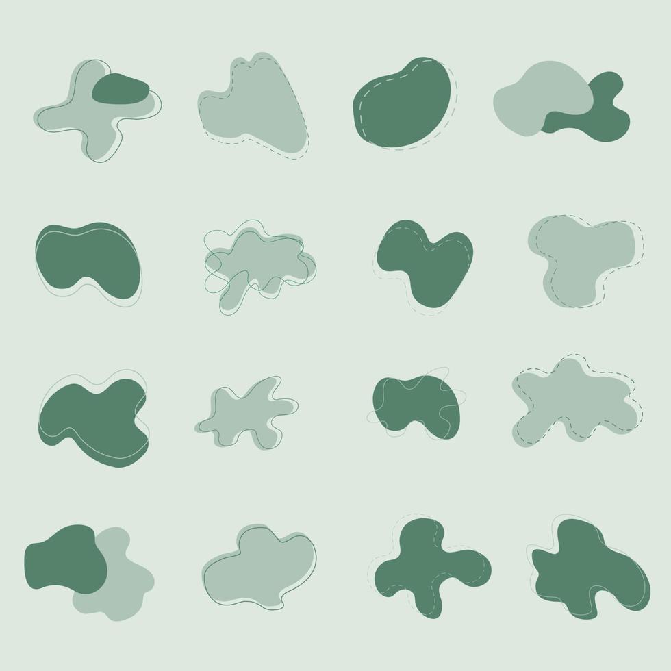 elemento de formas de blob orgânico abstrato verde vetor
