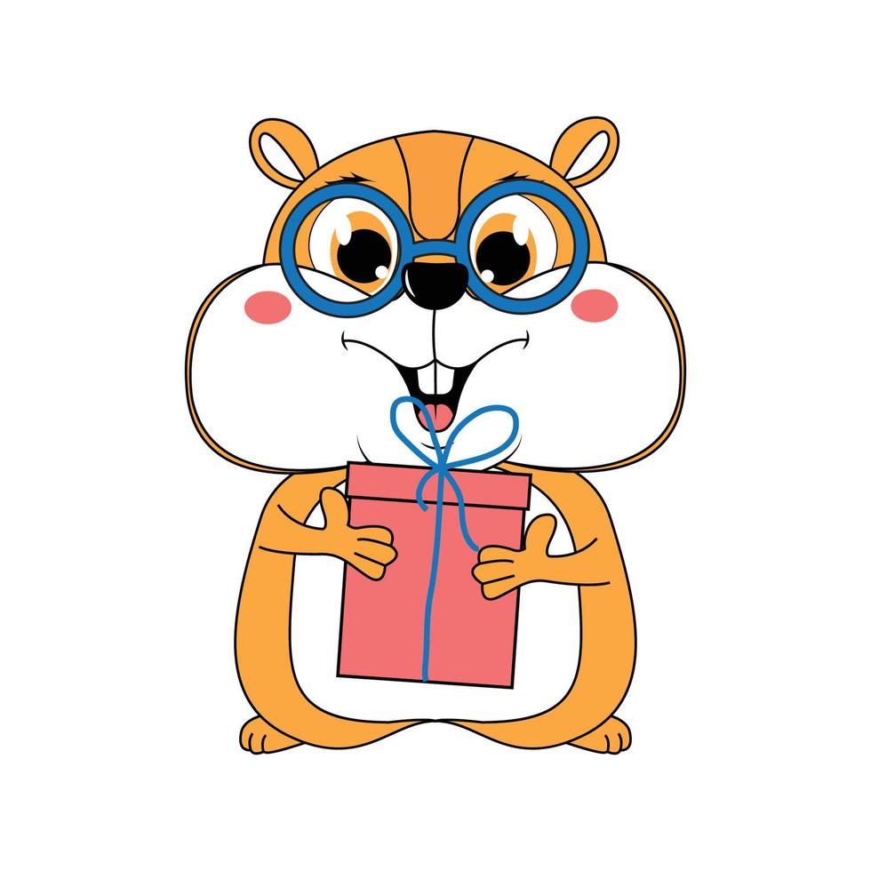 gráfico de desenho animado animal hamster fofo vetor